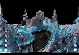 Imagen que recrea la acción de videomapping.