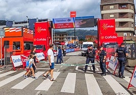 Meta de la etapa de La Vuelta, en Los Corrales de Buelna.