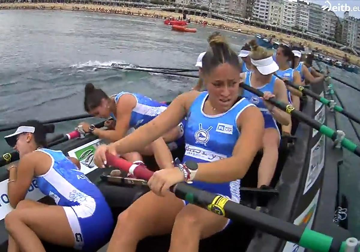 Astillero, tras terminar la regata en la Bandera de La Concha.