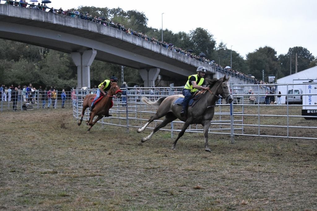 Carrera de caballos cruzados en el recinto ferial.