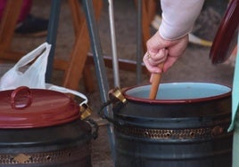 Unas de las ollas ferroviarias con las que se hace el popular guiso.