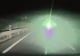 Imagen captada por un conductor que fue apuntado con el láser.