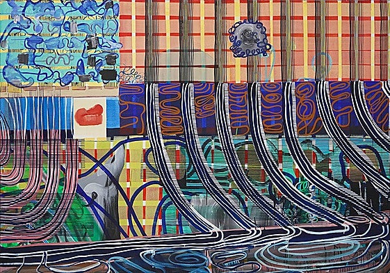 Juan Uslé. 'The Little human element'. 1998-1999. Vinílico, dispersión y pigmento seco sobre lienzo. 203 × 275 cm. Colección Uslé-Civera