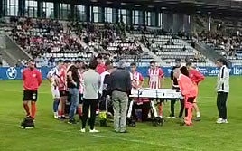 Momento en que se atendía el domingo al jugador del Selaya.