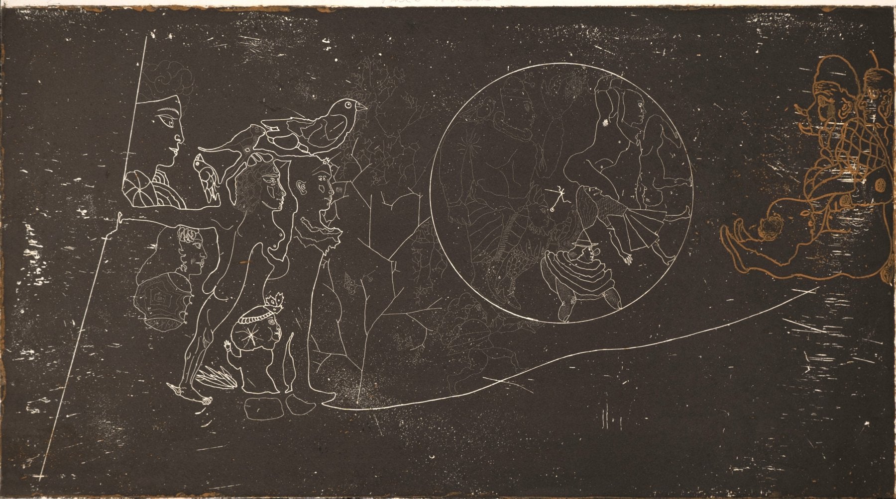 'Paseo nocturno / La burbuja', 1975, aguafuerte.