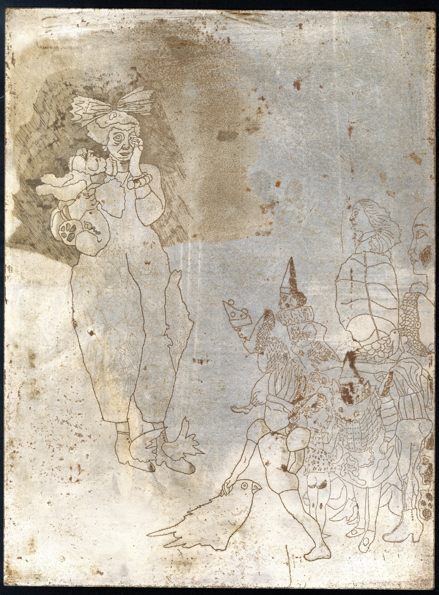 'Pepillo'. 1968. Lámina de acero. Aguafuerte, aguatinta y punta seca.