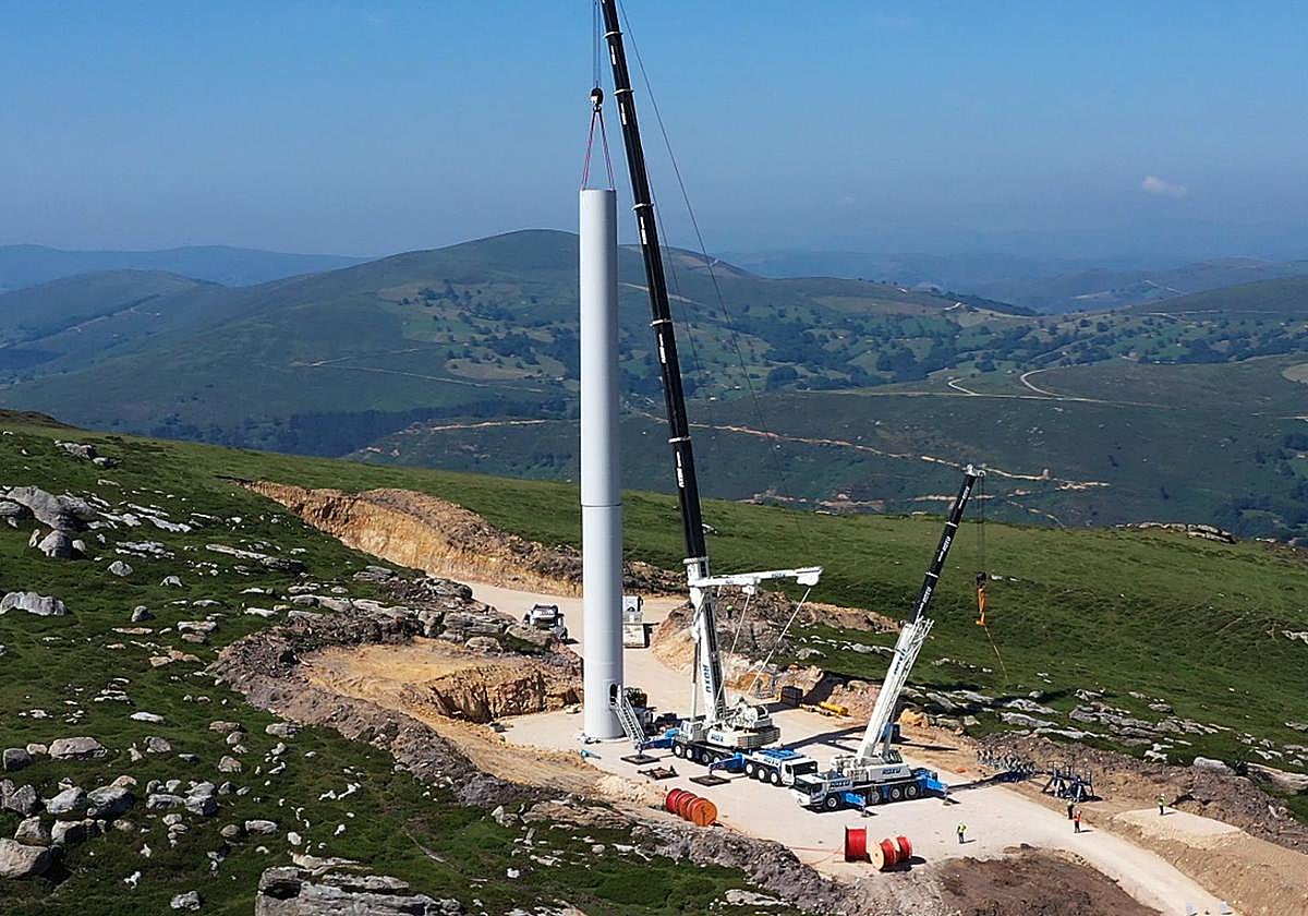 Las obras del parque eólico de El Escudo.