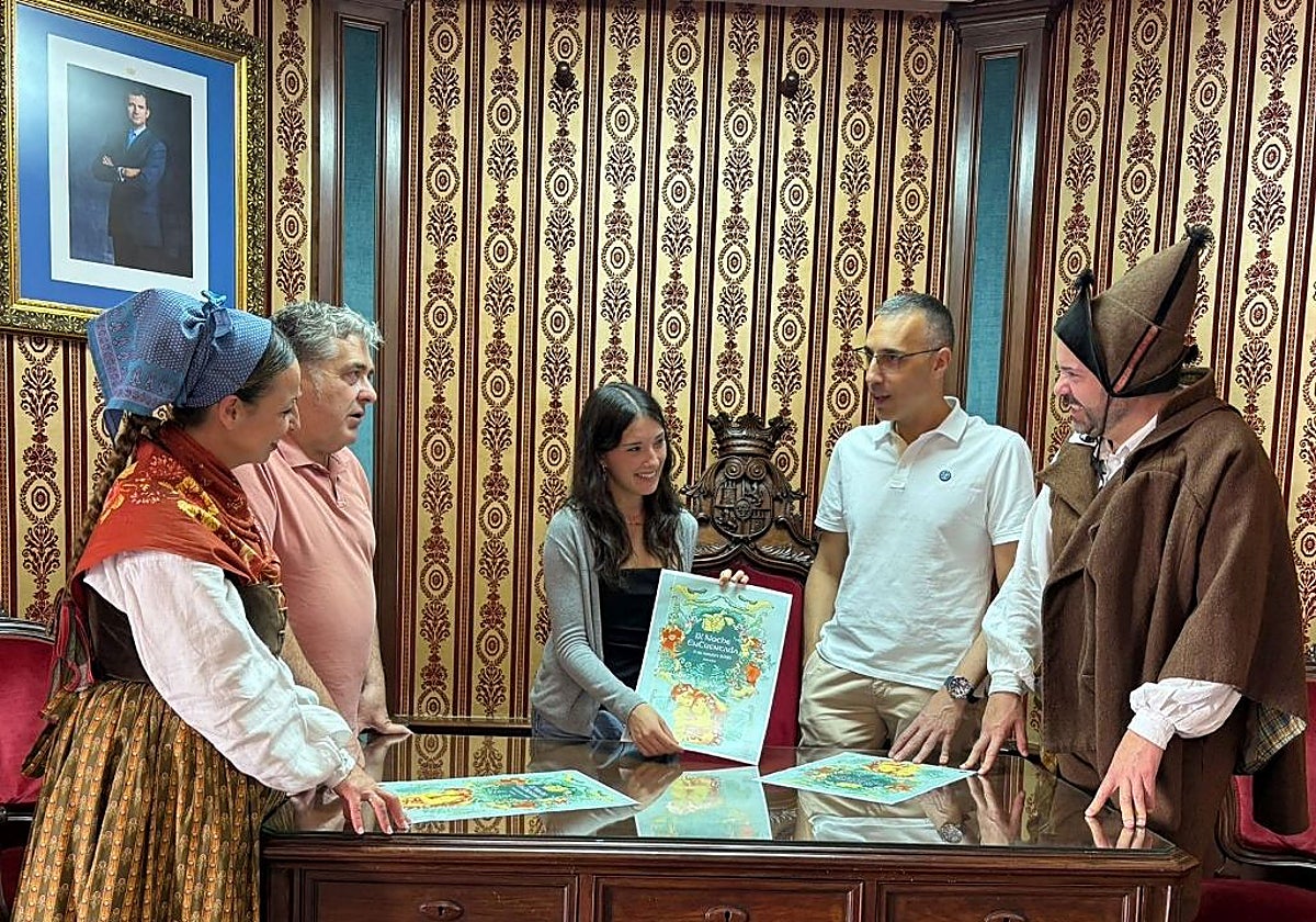 Presentación del cartel de la 'Noche Encuentada', obra de la artista Marta Aguirre Castanedo.