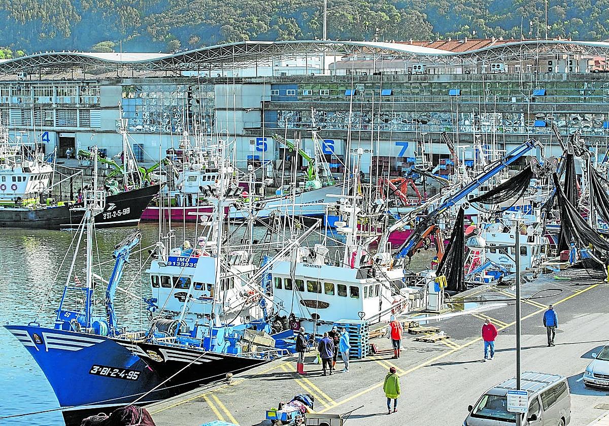 Vista panorámica del puerto pesquero de Santoña.