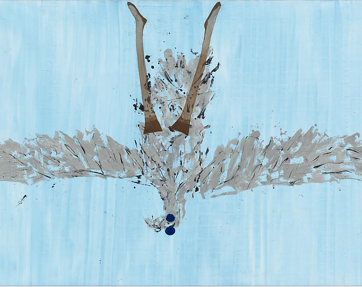 'Ich kann kein Sex [No puedo tener sexo]', (2024). Óleo y collage sobre lienzo