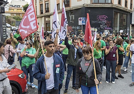Imagen de la última manifestación celebrada por el colectivo de docentes.