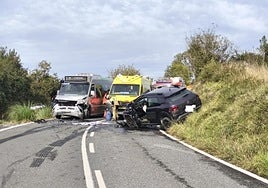 Curva hacia Santullán en la que se ha producido el accidente.