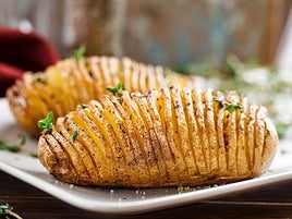 Qué ricas están las patatas Hasselback.