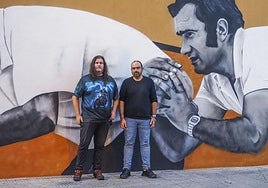 José Manuel Gutiérrez y Eduardo Ingelmo, en la bolera Carmelo Sierra.