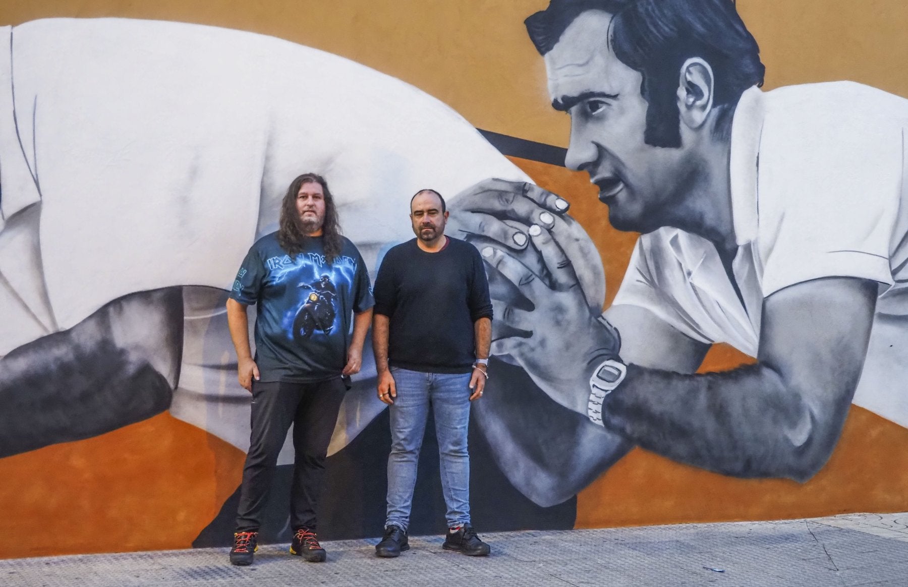 José Manuel Gutiérrez y Eduardo Ingelmo, en la bolera Carmelo Sierra.