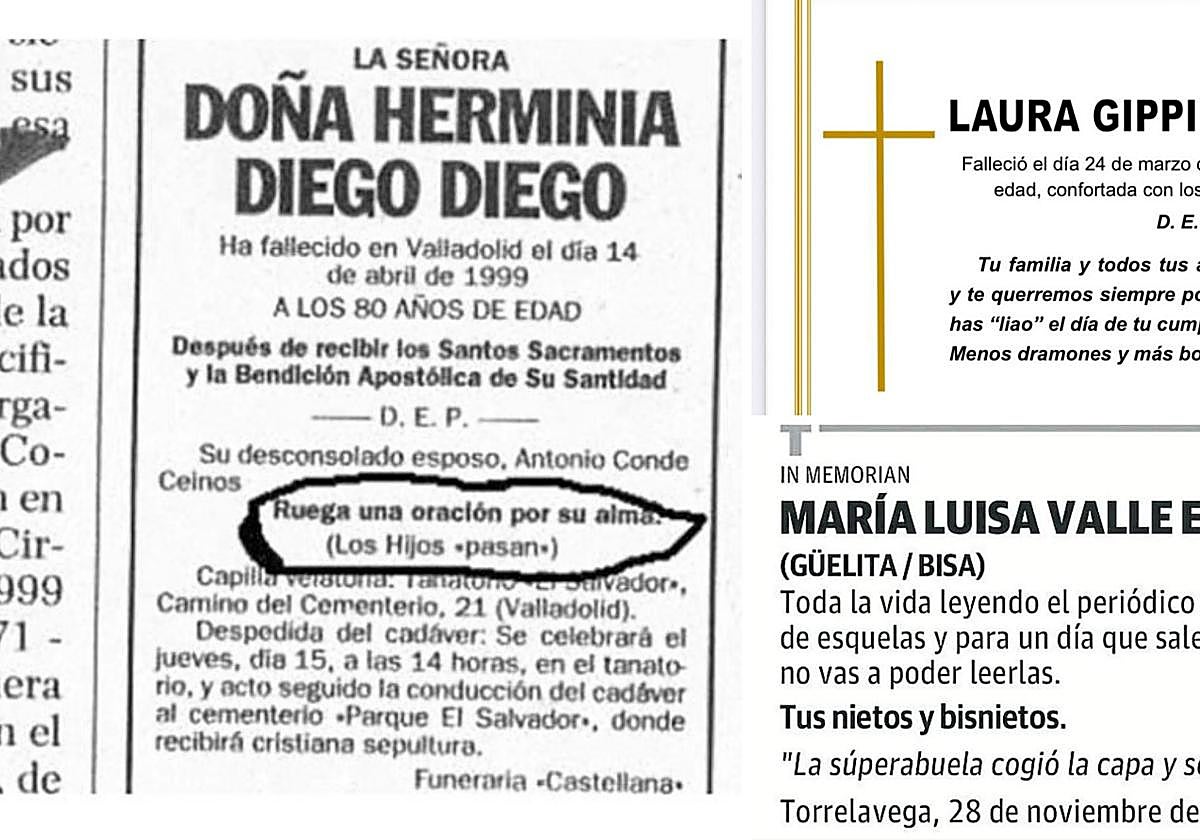 Cada esquela cuenta la historia de su titular