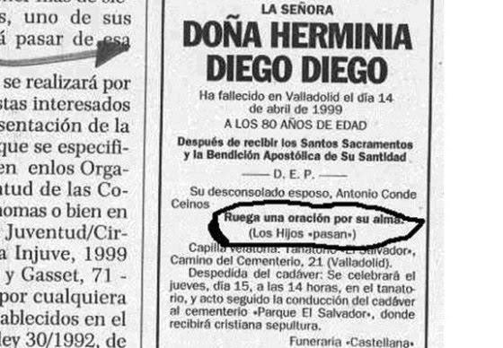 Cada esquela cuenta la historia de su titular