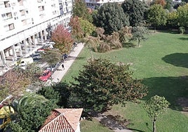 Imagen de la masa verde de la Alameda Miramar, en el centro de Laredo.