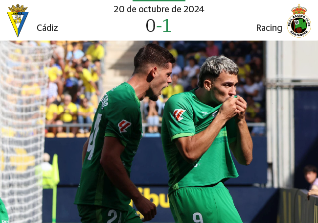 Juan Carlos Arana celebra el gol en el Nuevo Mirandilla.