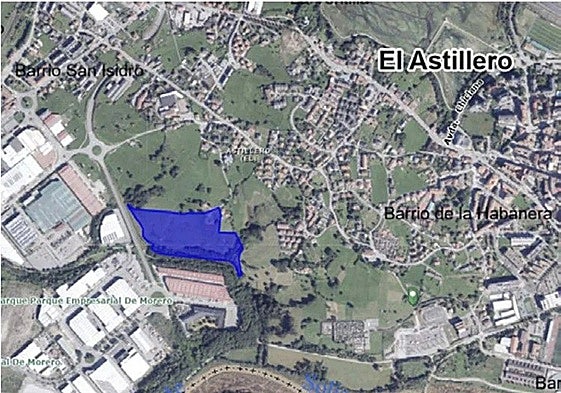Parcela donde se plantea el almacén, en el barrio La Habanera.