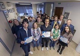 En primera fila, Maximiliano Pedroza, Dolores Gallardo, Dariel Severino, Almudena Ruiz y Carlota Cerdán.