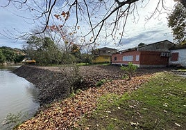 Orilla del río Pas en la zona conocida como La isla.