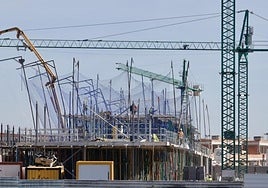 Unas viviendas en construcción.