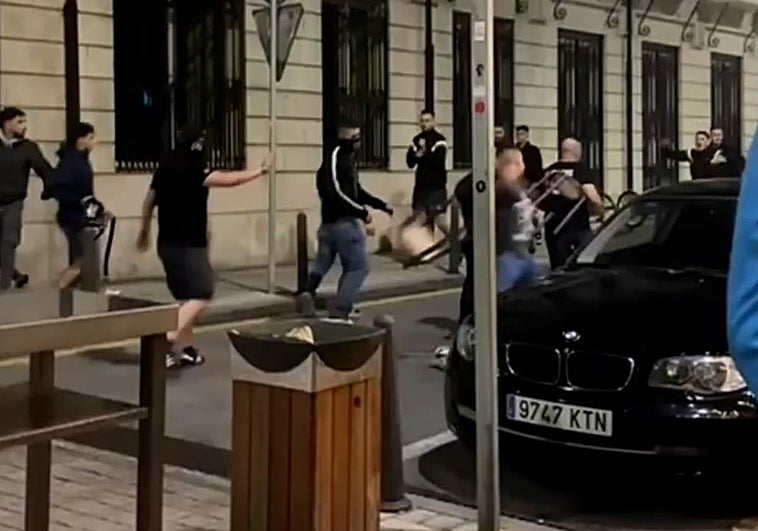 Imágenes de la batalla campal del pasado día 28 de septiembre en el centro de Santander.