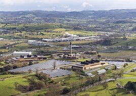 Vista general del parque empresarial, con el centro de datos del Santander, el centro logístico de Semark, James Hardie y el Mercadona.