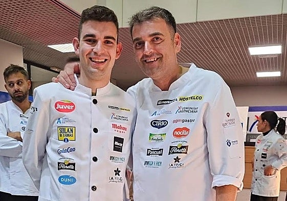 Con el cocinero cántabro Borja Moncalvillo, chef del restaurante Origen (Castro Urdiales), que se presentó a las semifinales para de Mejor Cocinero y también quedó finalista.
