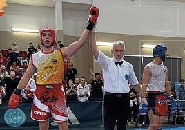 Juan de Quintana, tras ganar el título en Portugal.