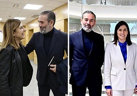 María José Sánez de Buruaga y Daniel Vega, durante el encuentro que han mantenido esta mañana en la sede del Gobierno de Cantabria