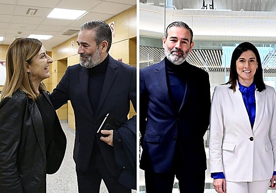 María José Sánez de Buruaga y Daniel Vega, durante el encuentro que han mantenido esta mañana en la sede del Gobierno de Cantabria