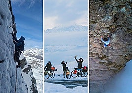 Marina Fernández, Marcos López y Hervé Barmasse en sus expediciones.