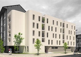 Así será el edificio que albergará las quince viviendas de alquiler asequible de El Zapatón, en Torrelavega.