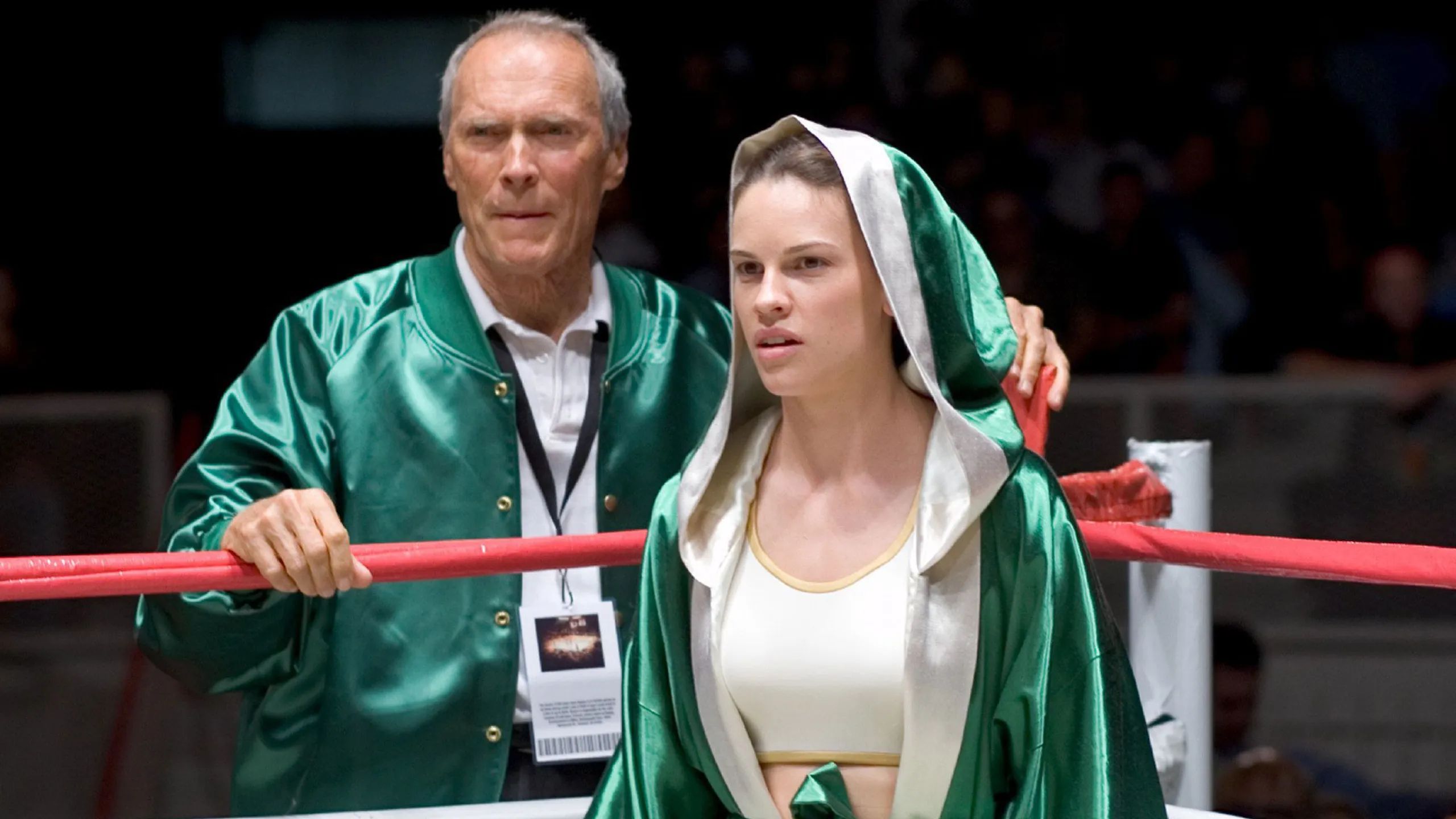 Clint Eastwood y Hillary Swank en 'Million Dollar Baby'.