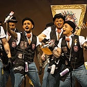 La murga Los Canallas actuando en el concurso el pasado febrero.