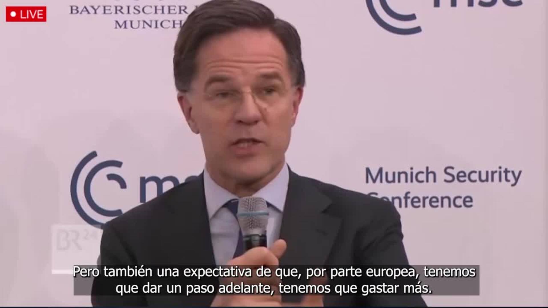 Rutte aplaude entendimiento "absoluto" entre EEUU, Europa y la OTAN sobre el gasto en defensa