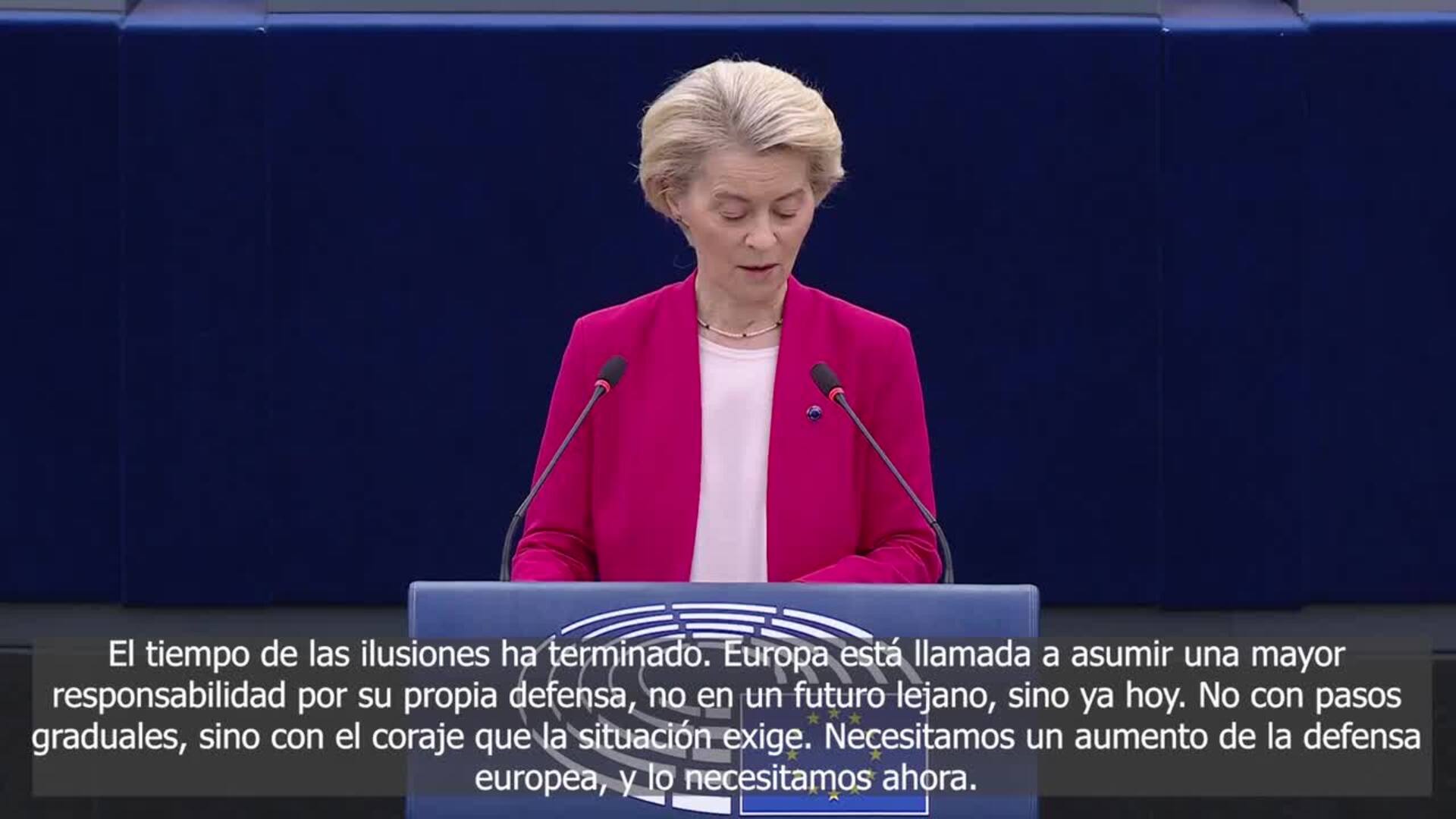 Ursula von der Leyen avisa de que la "ilusión" de no gastar en Defensa ha terminado