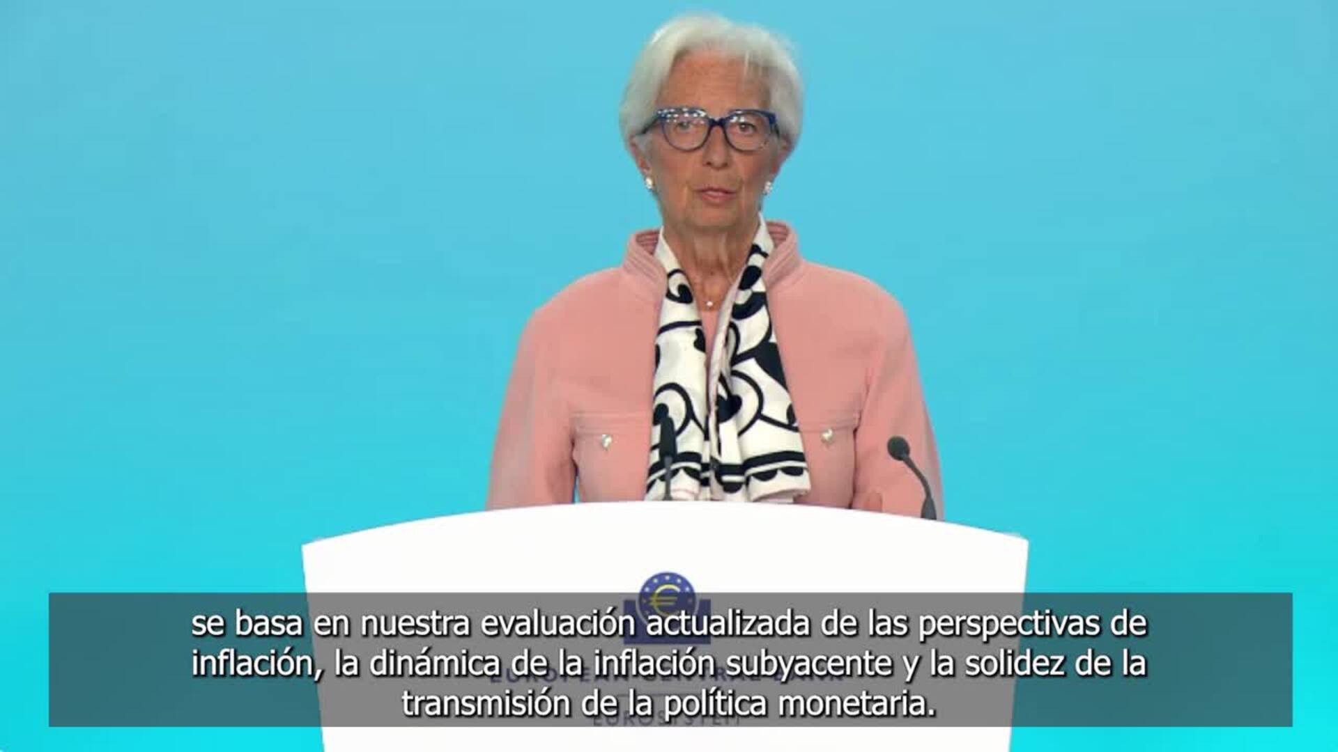 Lagarde anuncia una bajada de tipos de interés de 25 puntos básicos