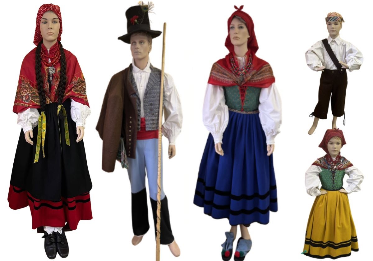 Varios de los trajes que se podrán ver en la exposición de Ramales de la Victoria.