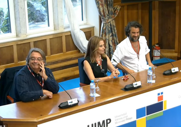 Jesús Ruiz Mantilla, Luz Sánchez Mellado y Manuel Jabois dialogaron sobre su oficio, el periodismo, en la UIMP.