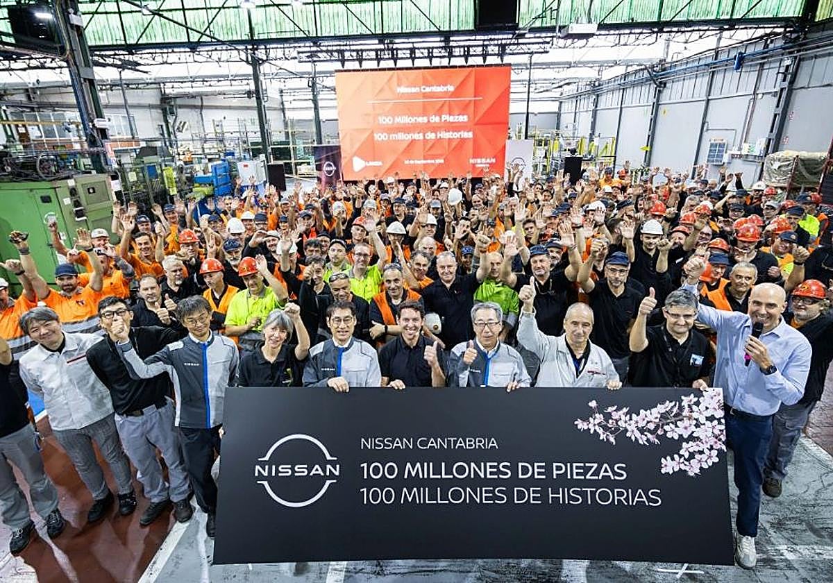 La fábrica de Nissan en Los Corrales de Buelna celebra los 100 millones de piezas producidas