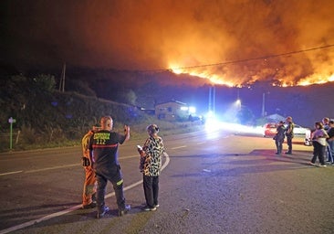 Difícil noche en Correpoco con un incendio, ya controlado, que estuvo «a punto» de alcanzar el pueblo