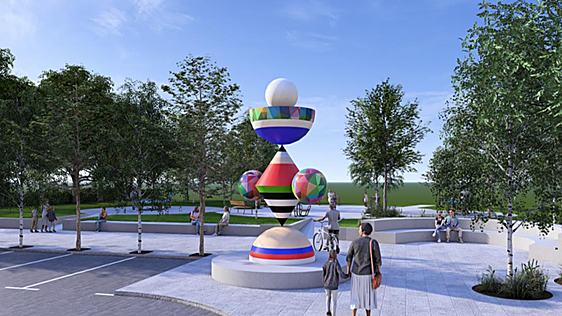 Cuchía instalará una nueva escultura de Okuda junto a la Casa de la Música