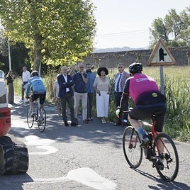 Visita de las autoridades al comienzo de las obras.