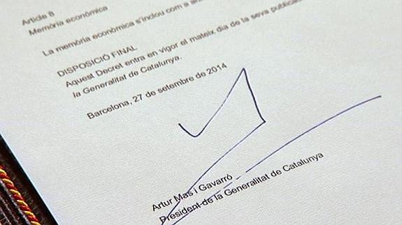 Firma de Artur Mas. 