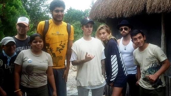 Justin Bieber, fotografiado en la Riviera Maya.