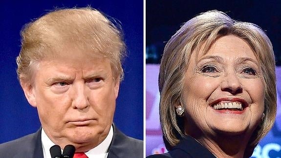 El magnate Donald Trump y la exsecretaria de Estado Hillary Clinton.