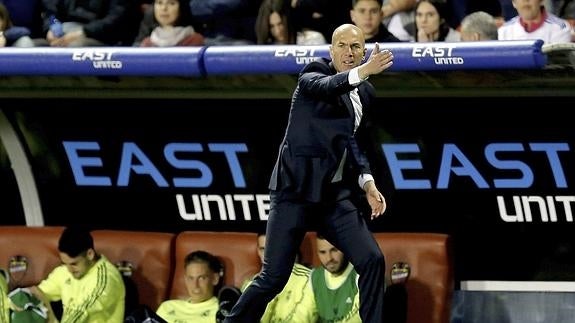 Zidane, durante el partido del Madrid. 